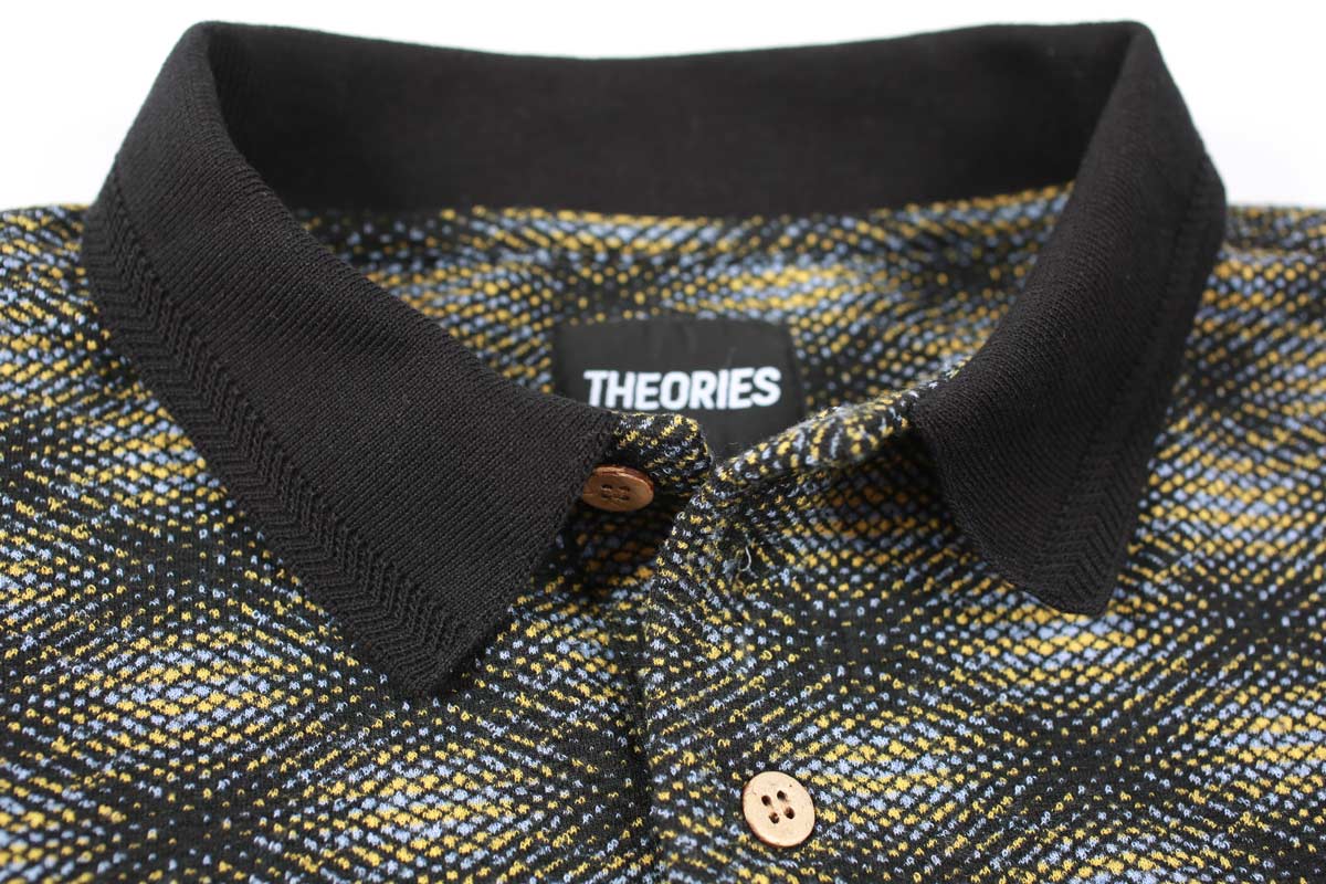 Theories E.S.P. Long Sleeve Polo - Black / Lilac - Image 3