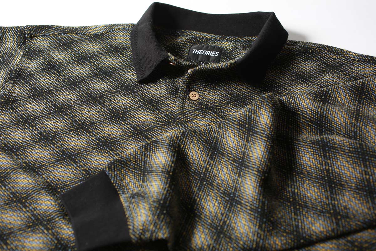 Theories E.S.P. Long Sleeve Polo - Black / Lilac - Image 4