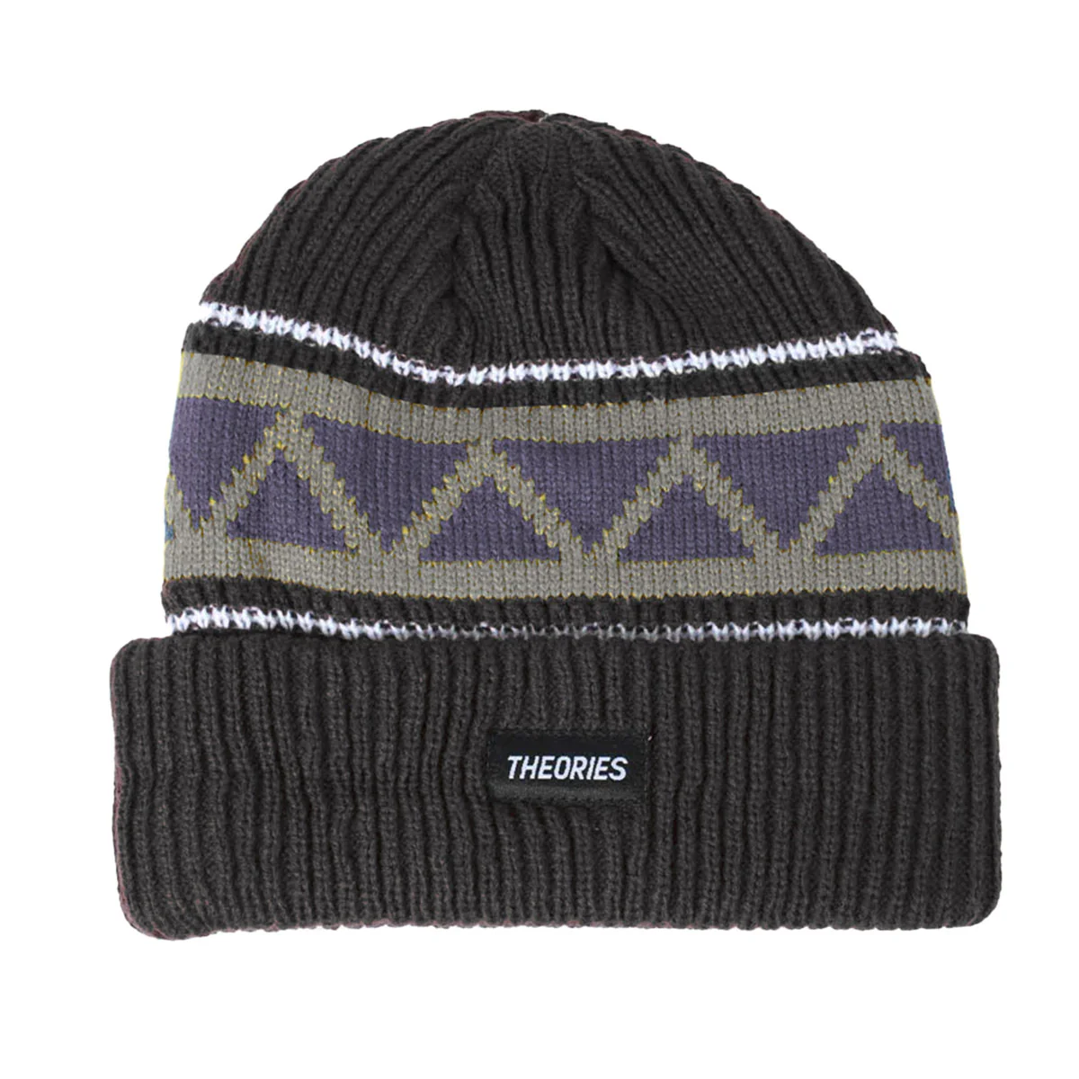 Theories Peaks Beanie - Charcoal / Lavender