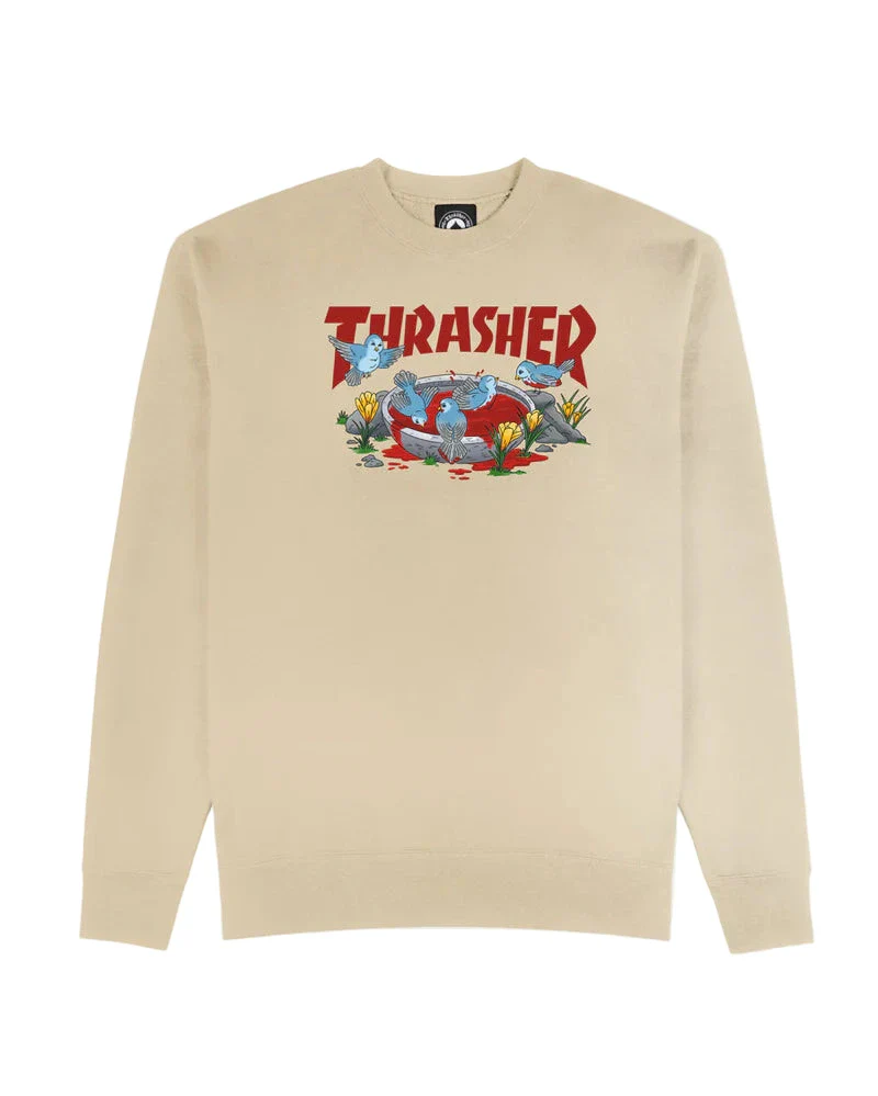 Thrasher Blood Bath Crewneck - Sand