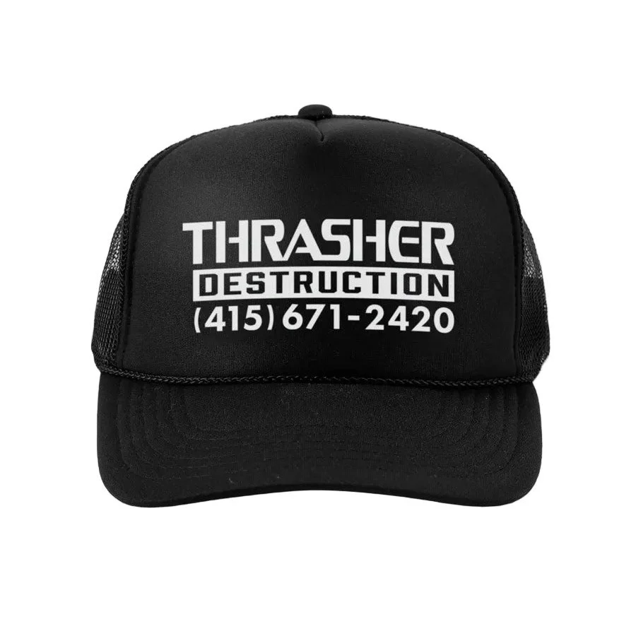 Thrasher Destruction Trucker - Black / Black