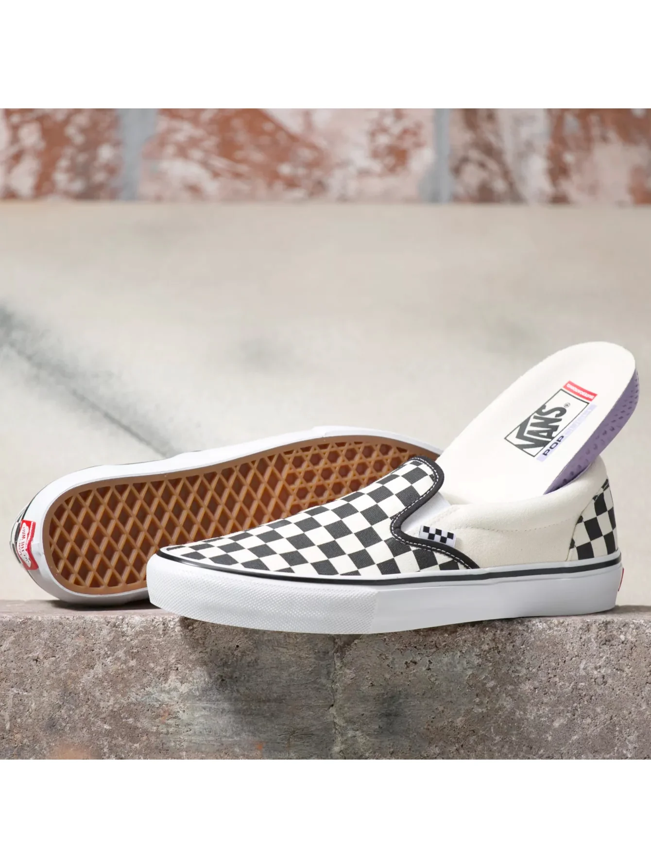 Vans Skate Slip On - Checkerboard Black / White - Image 2