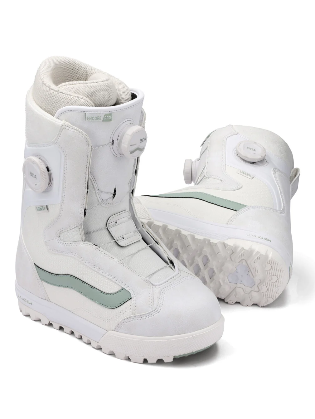 2026 Vans Encore Pro 30th Anniversary Womens Snowboard Boot - White / Grey Olive - Image 2