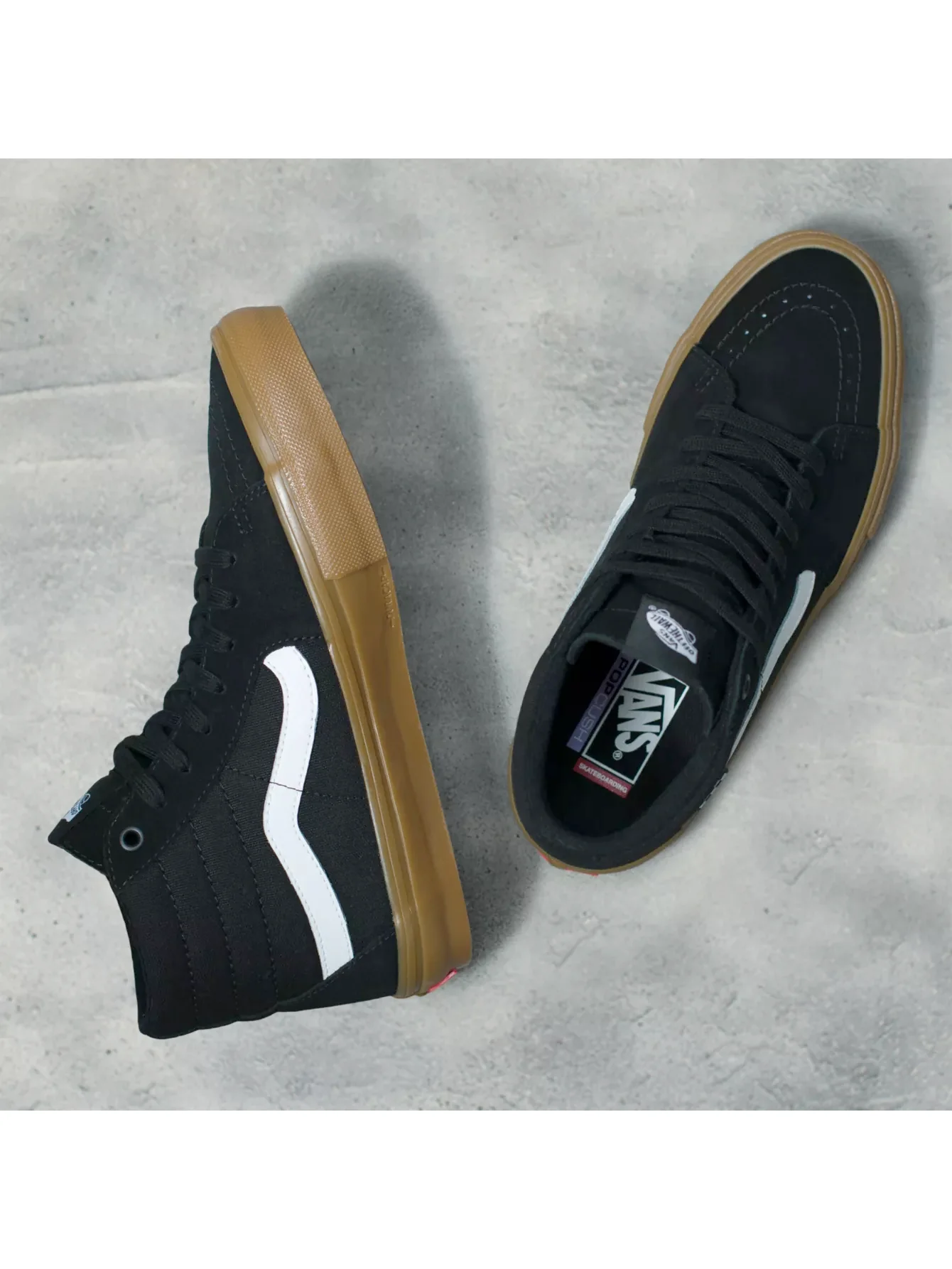 Vans Skate Sk8 Hi-Black/Gum - Image 4
