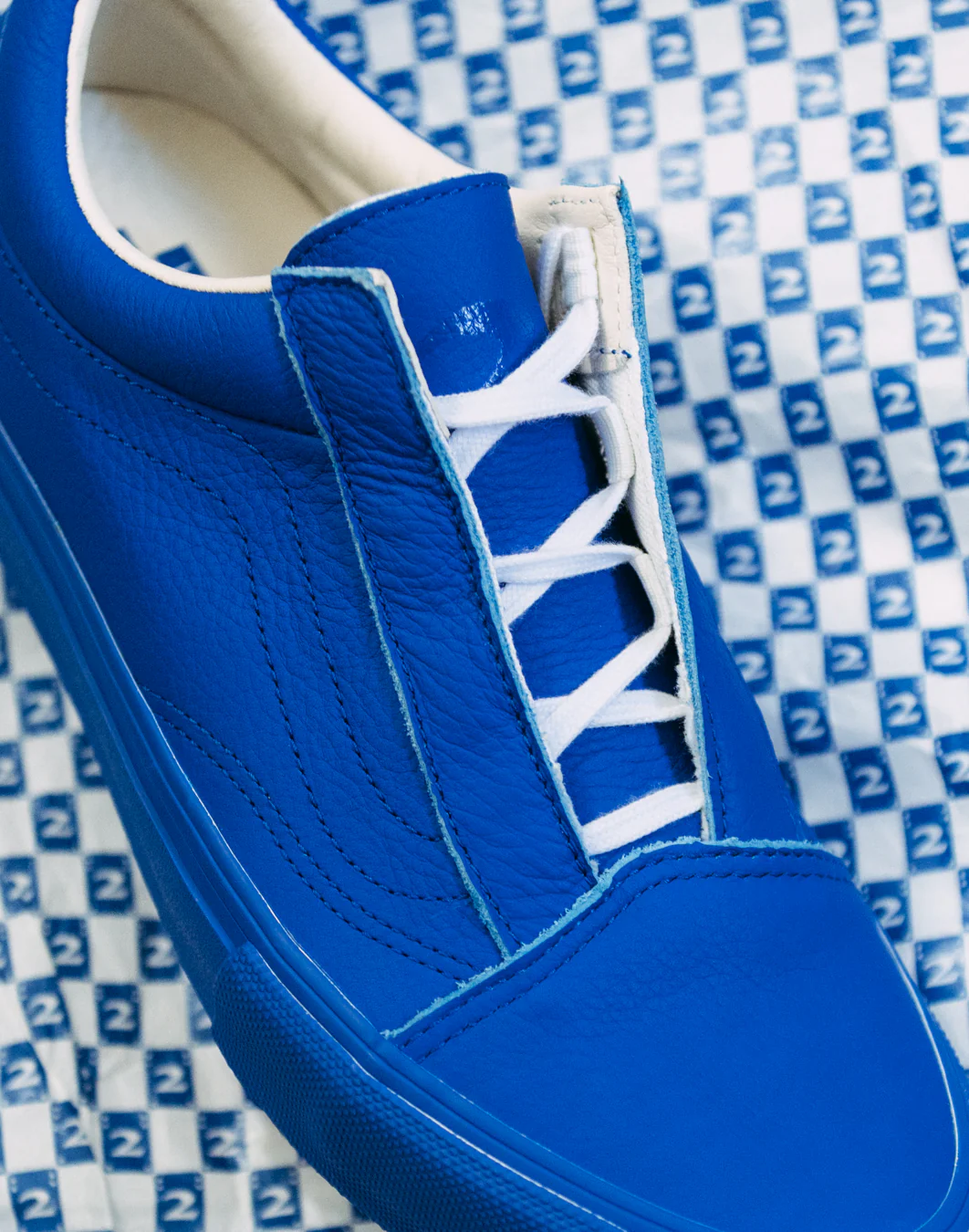 Vans x 2 risers Skate Old Skool Ghillie - Navy / White - Image 2