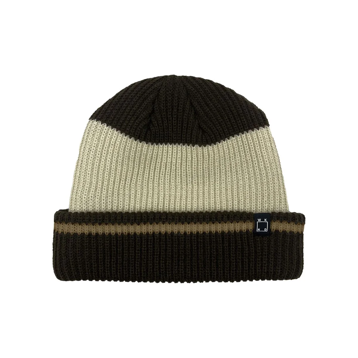 WKND Stripe Beanie - Brown